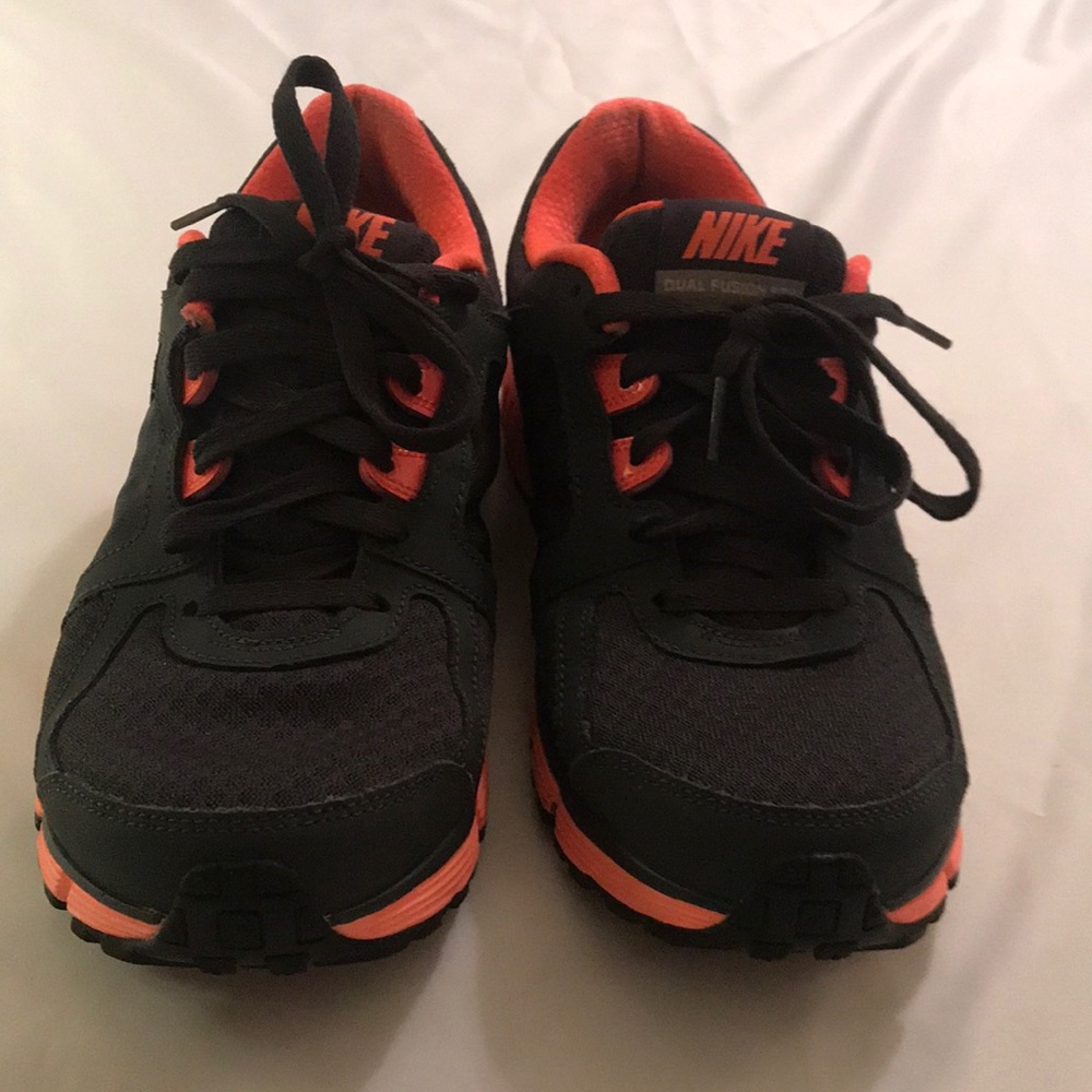 Gray/orange Nike sneakers